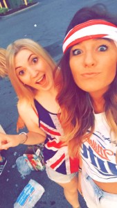 My roommate and I on race day (this was 6am!)